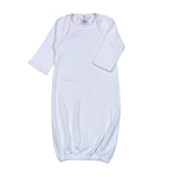 WPP-019 White  Gown Pink Picot Trim.