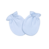 BBP-021 Blue  Mittens Blue Picot Trim.