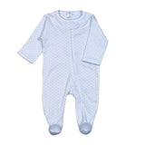 BDT-014 Blue Dots Zipper footie.
