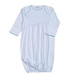 BDT-020 Blue Dots  Gown. Cut on Chest