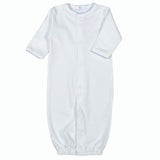 WBP-011 White Converter Gown Blue Picot Trim.