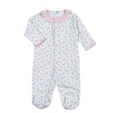 BEL-014 Bella Pink   Floral Pima Snaps Footie