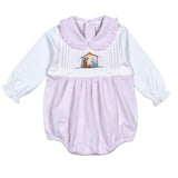 HNI-130 Pink Holly Night Hand Embroidered Bubble