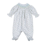 MIA-514 Mia Blue Floral Hand Smk Bishop Footie