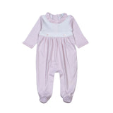 PGG-013 Pink Gingham Two Button footie.