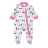 BAR-114 Barnyard Buddies Pima Zipper Footie
