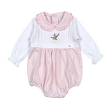 MDK-130 Pink Mallard Ducks Hand Embroidered Bubble