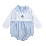 MDK-030 Blue Mallard Ducks Hand Embroidered Bubble