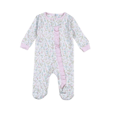 VIV-114 Vivian  Floral Pima Zipper Footie
