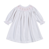 PDS-940 Sally Pink Dots Hand Smk Pima Bishop Dress