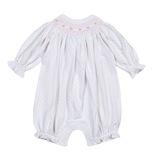 PDS-930 Sally Pink Dots Hand Smk Pima Bishop Short Sleeves Bubble