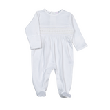 WHS-814 White Hand Smocked Pima Footie