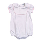 BIB-230 White Bib Pima Bubble Pink Piping