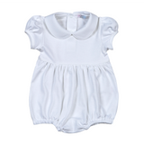 WBU-230 WHITE ROUND COLLAR PIMA BUBBLE. PUFF SLEEVES