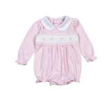 PSM-831 Sally Pink Hand Smocked Pima Long Sleevs Bubble