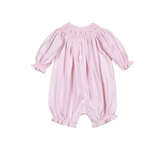 PSM-930 Sally Pink Hand Smk Pima Bishop Short Sleeves Bubble