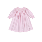 PSM-940 Sally Pink Hand Smk Pima Bishop Dress