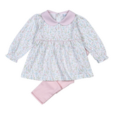 VIV-120 Vivian Floral Pima pants set