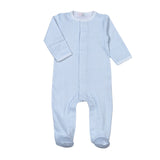 BGG-012 Blue Gingham Snap footie.