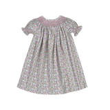 EVE-540 Eve Floral Hand Smocked Bishop Dress