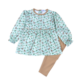 MLK-220 Mallard Ducks Pima scalop collar top set