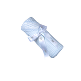 BGG-116 Blue gingham clsssic Pima Hand Smocked Blanket