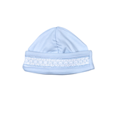 BBB-115 Blue   Pima Hand Smocked Beanie