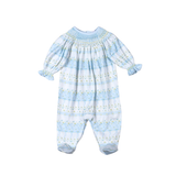 ALN-514 Alina Floral Hand Smock Bishop Footie