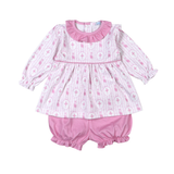 PIB-232 Pink Ballerina Pima scalp collar Bloomers set