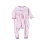 PGG-114 Pink gingham clsssic Pima Hand Smocked Footie