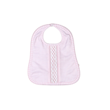 PGG-118 Pink gingham clsssic Pima Hand Smocked BIB