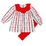 CRB-220 Christmas in Bows Pima scalop collar top set