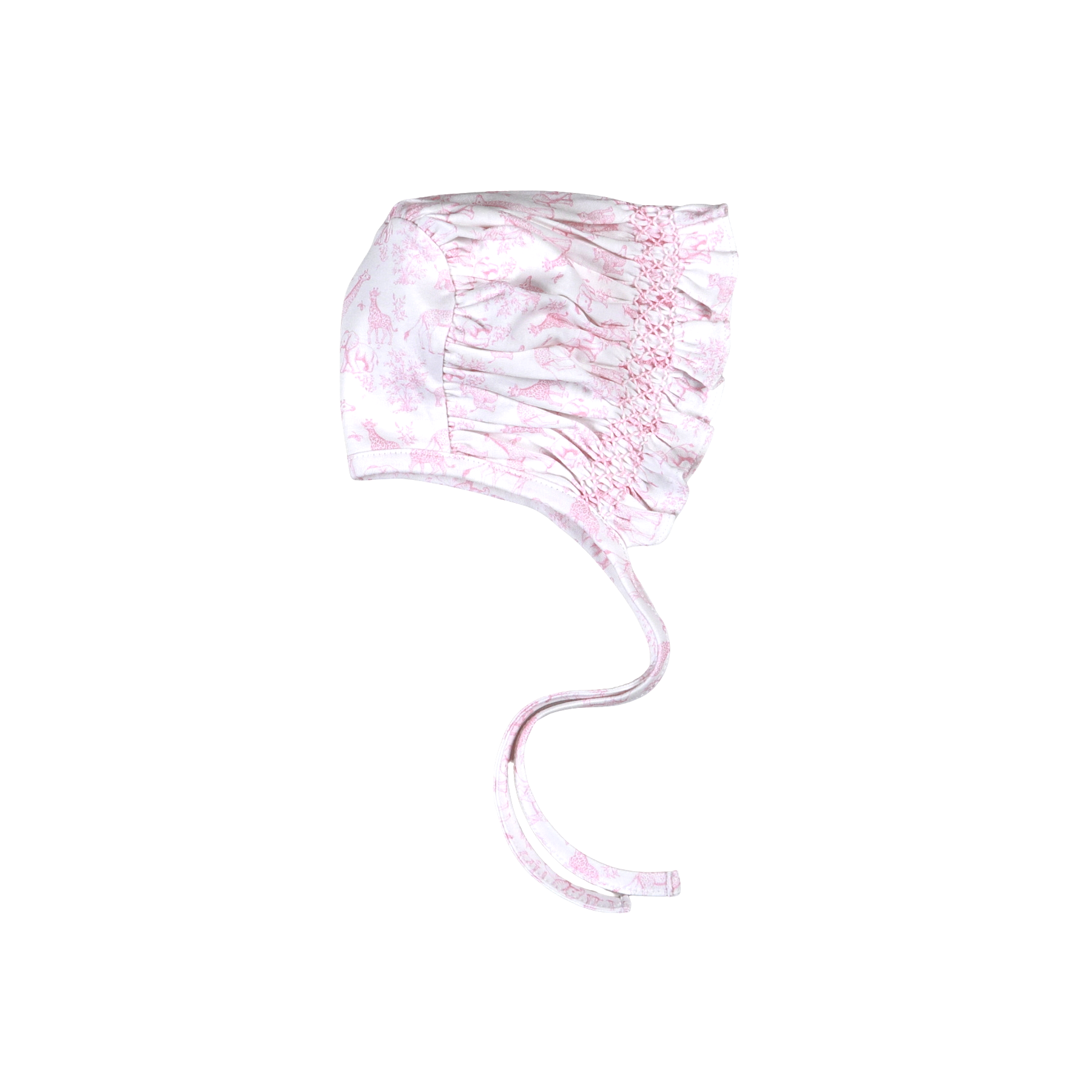 BSF-515 Pink Baby Safari Hand Smock Bonnet