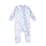 BCQ-214 Blue Coquettes  Pima Zipper Footie