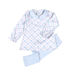 BCQ-220 Blue Coquettes  Pima scalop collar top set