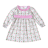 TRE-240 Christmas Trees Pima scalop collar Dress