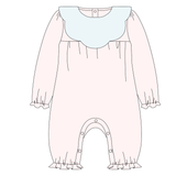 EMM-234 Emma Pink Pima Scalop collar Romper