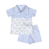 BLUE BUNNIES PIMA SHORT SET