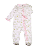PKU-299 PINK BUNNIES PIMA ZIPPER FOOTIE