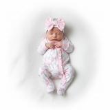 BOW-299 PINK BOWS  PIMA ZIPPER FOOTIE