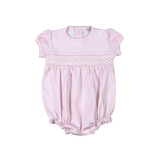 PGG-130 Pink gingham classic Pima Hand Smocked Bubble