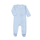 BGG-114 Blue gingham clsssic Pima Hand Smocked Footie