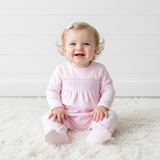 PPP-114 Pink   Pima Hand Smocked Footie