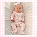 PGG-014 Pink Gingham Zipper footie.