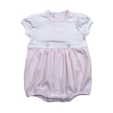 OLI-630 OLIVIA PIMA PINK GINGHAM TWO BUTTON BUBBLE