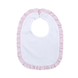 LIL-017 Lily White and Pink Ruffles Bib.