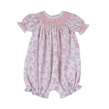 SBT-530 Pink Safari Baby Toile Hand Smock Bishop Footie