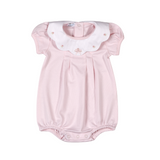PDS-931 Sally Pink Dots Hand Smk Pima Bishop Long Sleeves Bubble
