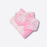 Bows Bundle Blanket, Burp, Bonnet