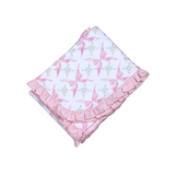 Pink bows, Blanket, Hat and Burping Pad